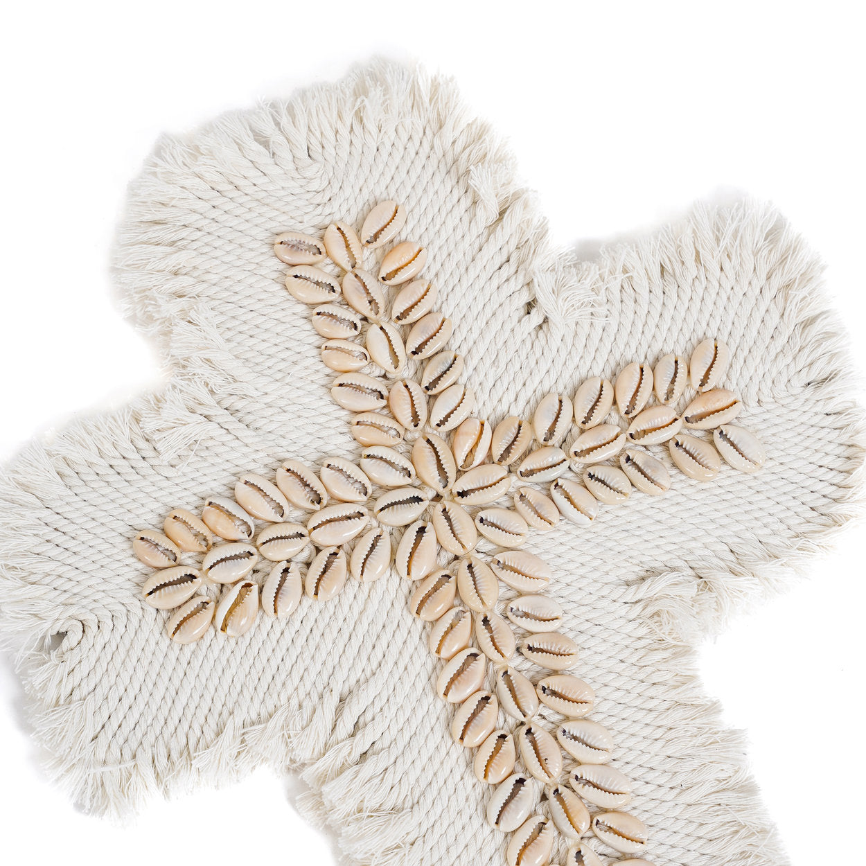 Het macramé-kruis - wit