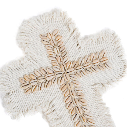 Het macramé-kruis - wit