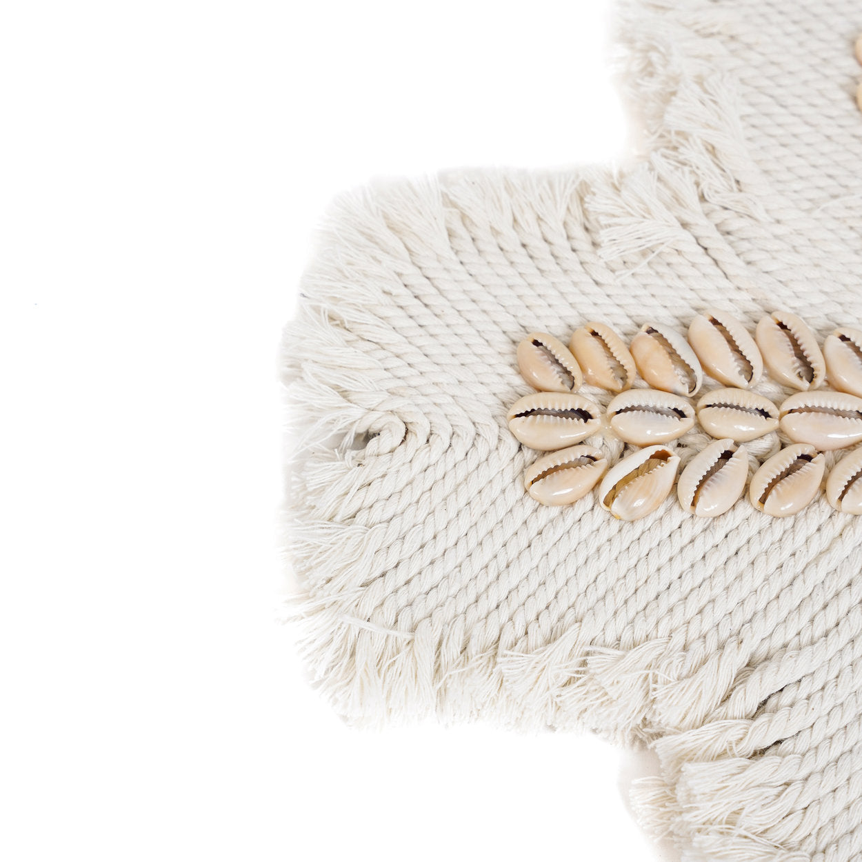 Het macramé-kruis - wit