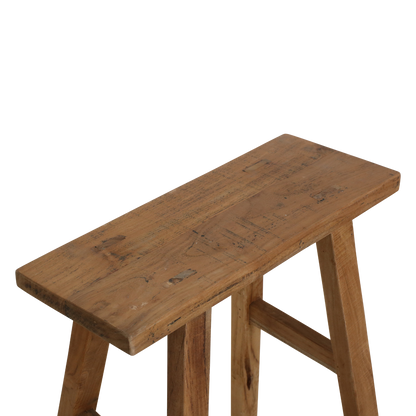 Java timmerman bijzettafel/bankje - gerecycled hout - 40x17x50 cm
