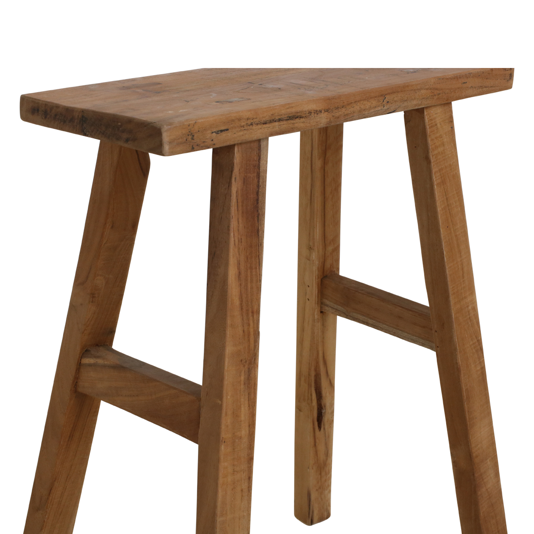 Java timmerman bijzettafel/bankje - gerecycled hout - 40x17x50 cm