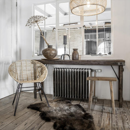 Java timmerman bijzettafel/bankje - gerecycled hout - 40x17x50 cm