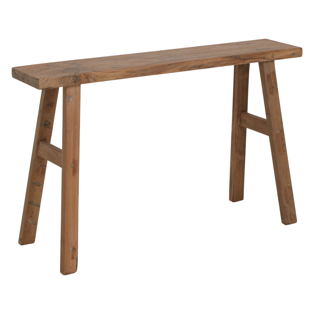 Java timmerman bijzettafel/bankje - gerecycled hout - 80x17x50 cm