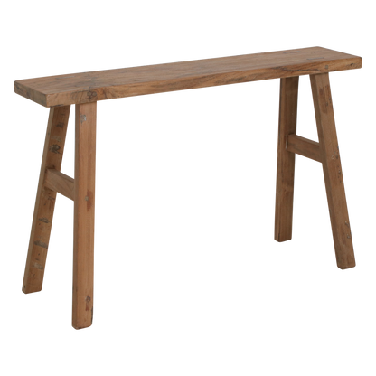 Java timmerman bijzettafel/bankje - gerecycled hout - 80x17x50 cm