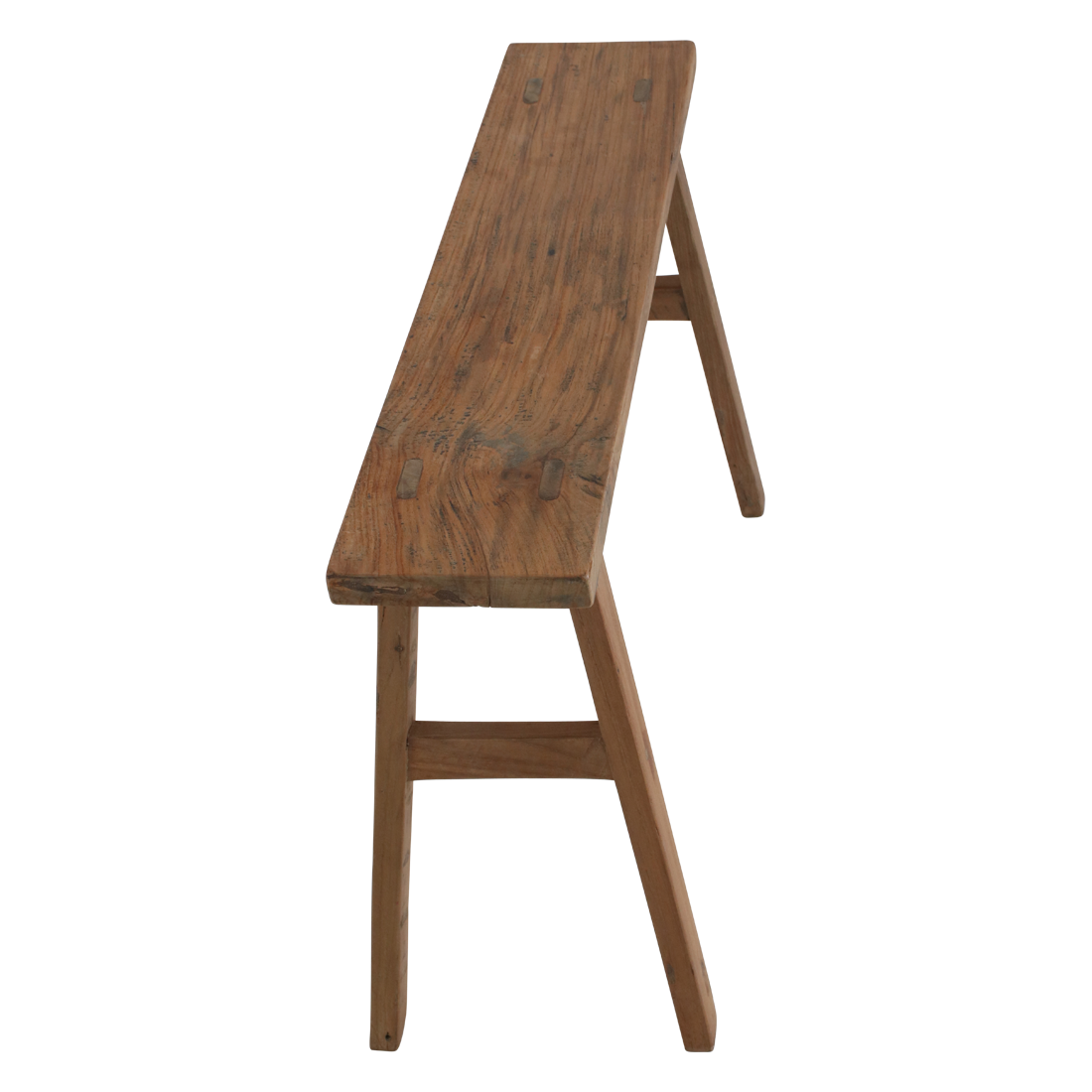 Java timmerman bijzettafel/bankje - gerecycled hout - 80x17x50 cm