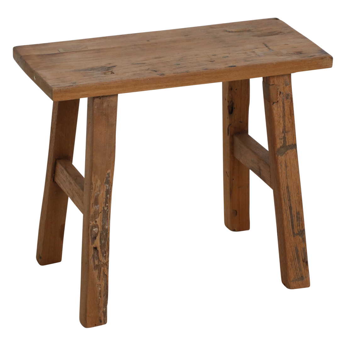 Java carpenter bijzettafel/bankje - gerecycled hout - 16x35x30 cm