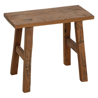 Java carpenter bijzettafel/bankje - gerecycled hout - 16x35x30 cm