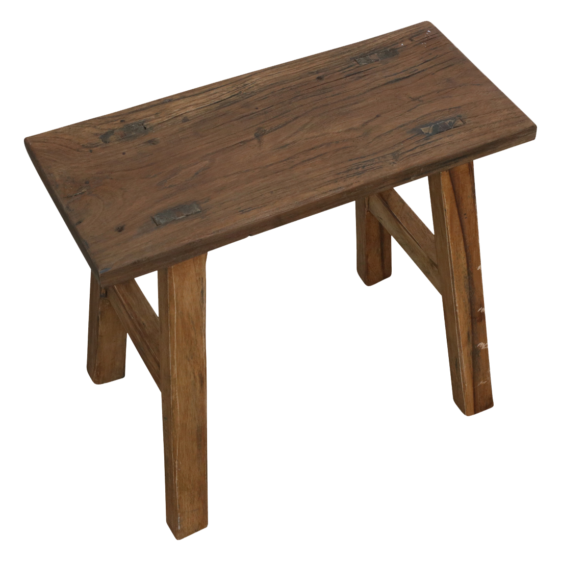 Java carpenter bijzettafel/bankje - gerecycled hout - 16x35x30 cm