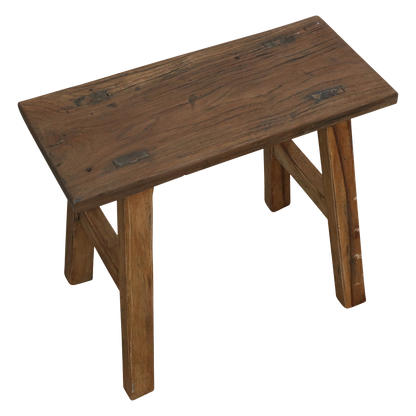 Java carpenter bijzettafel/bankje - gerecycled hout - 16x35x30 cm