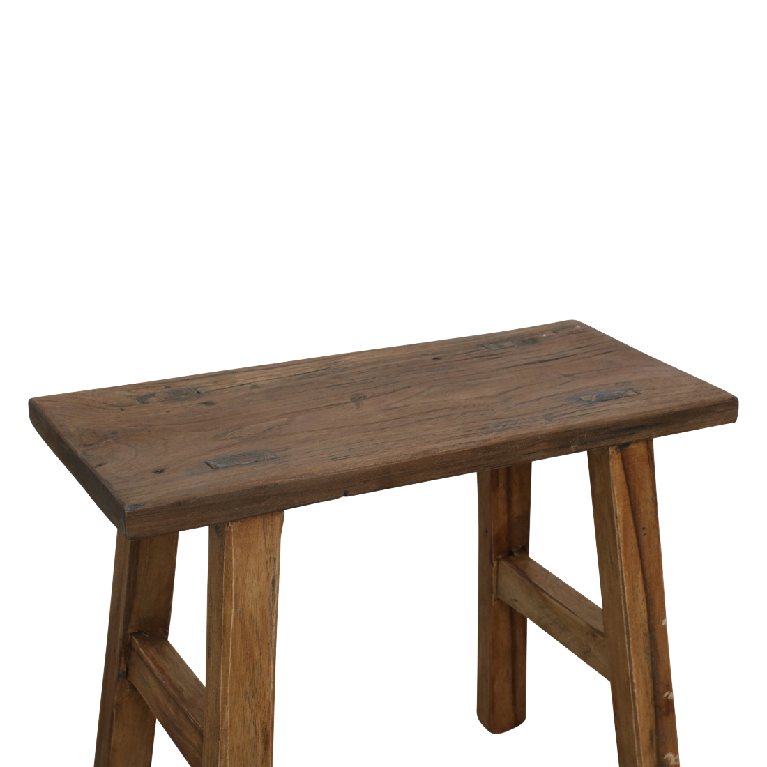 Java carpenter bijzettafel/bankje - gerecycled hout - 16x35x30 cm