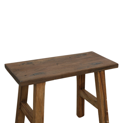 Java carpenter bijzettafel/bankje - gerecycled hout - 16x35x30 cm