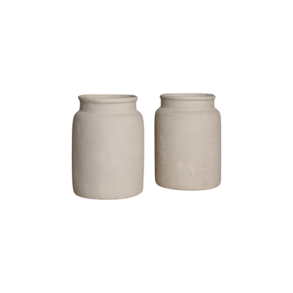 Krijtkleurige decoratieve vaas Mandore M