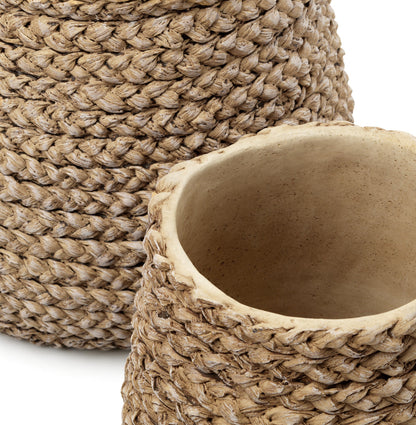 Faux-Puff plantenpot - naturel - L