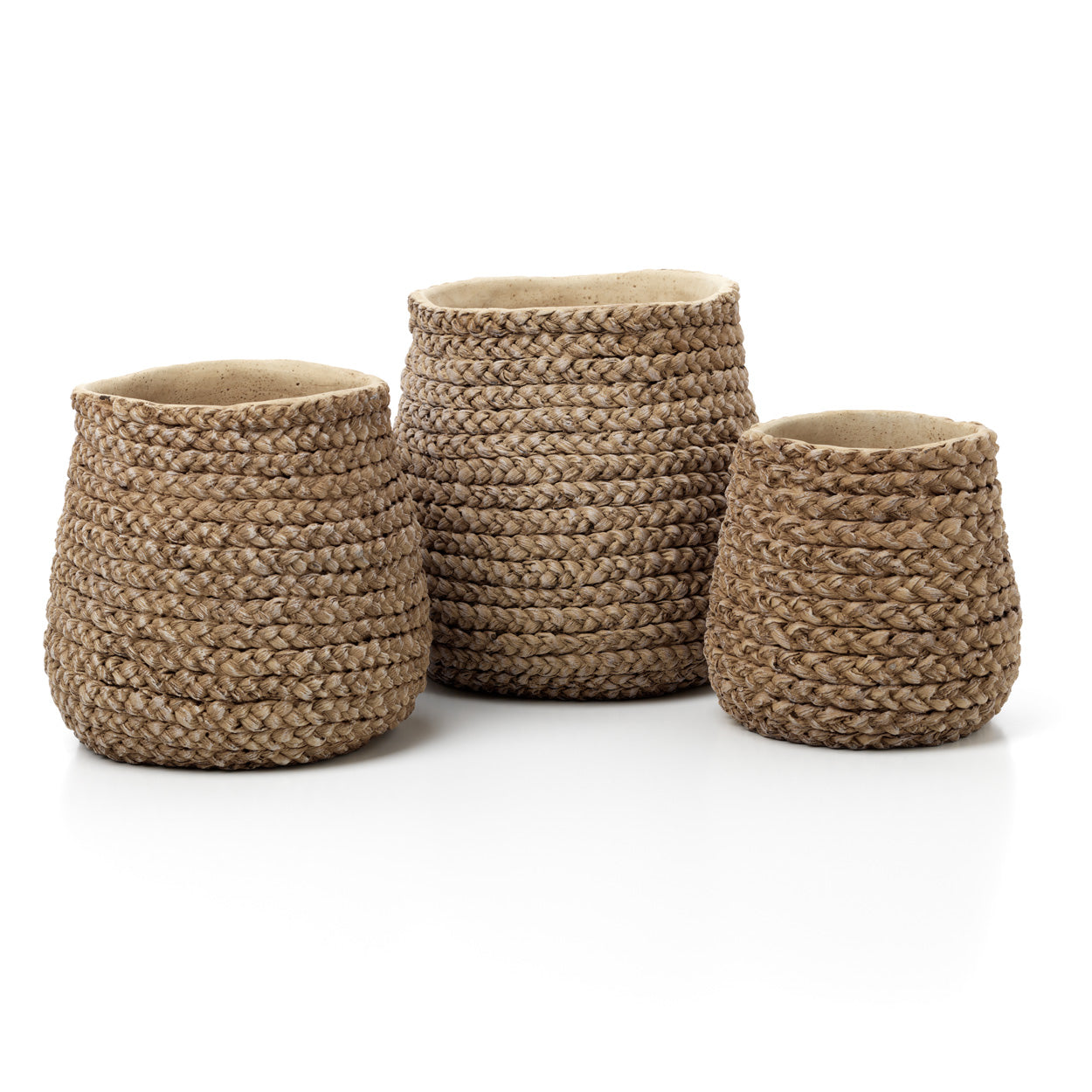 Faux-Puff plantenpot - naturel - L