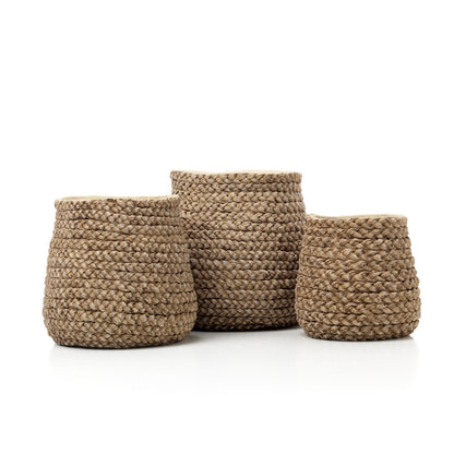Faux-Puff plantenpot - naturel - L