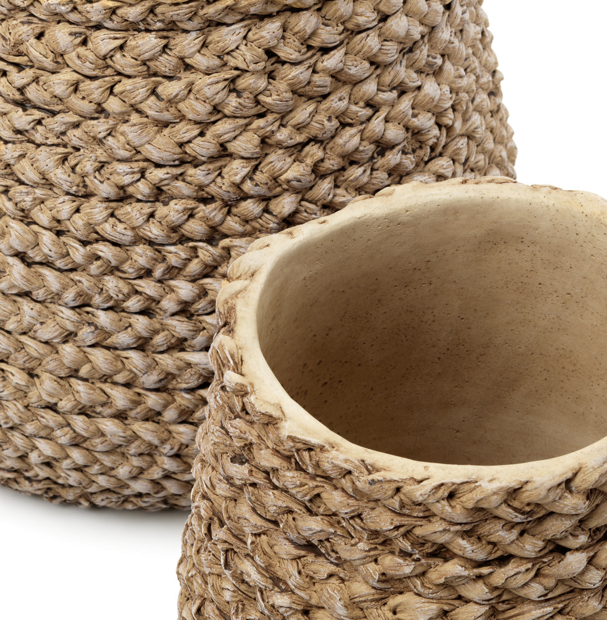 Faux-Puff plantenpot - naturel - M