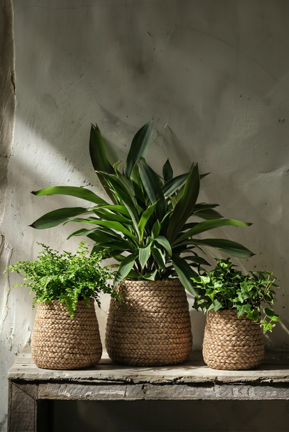 Faux-Puff plantenpot - naturel - S