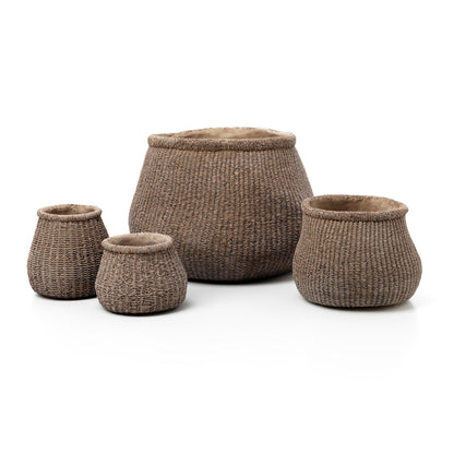 De Faux-Puff plantenbak - bruin - L