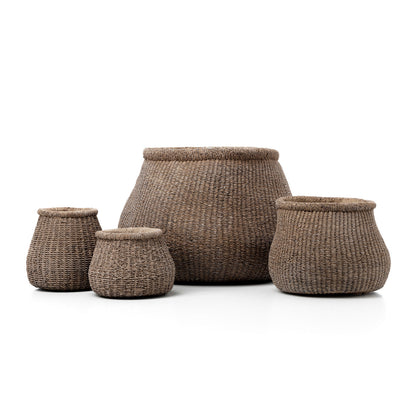 De Faux-Puff plantenpot - bruin - M
