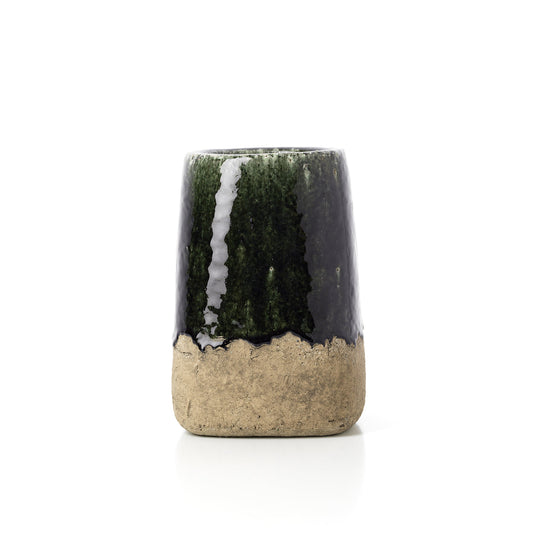 De Mos kegelvormige plantenpot - betongroen - M