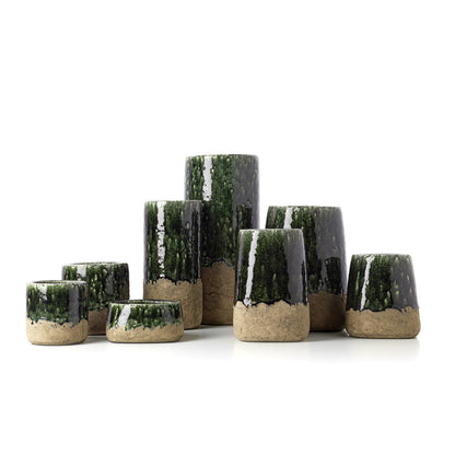 De Mos kegelvormige plantenpot - betongroen - M