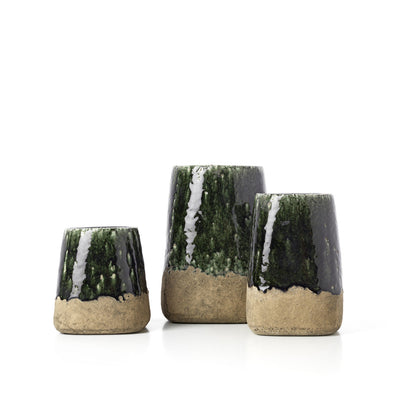 De Moss conische plantenpot - betongroen - S