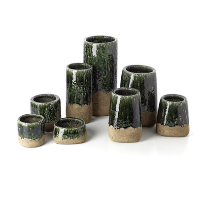 De Moss conische plantenpot - betongroen - S