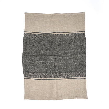 Linnen Moody keukendoek - naturel/zwart - 50x70 cm