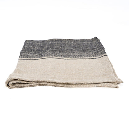 Linnen Moody keukendoek - naturel/zwart - 50x70 cm