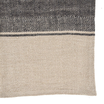 Linnen Moody keukendoek - naturel/zwart - 50x70 cm