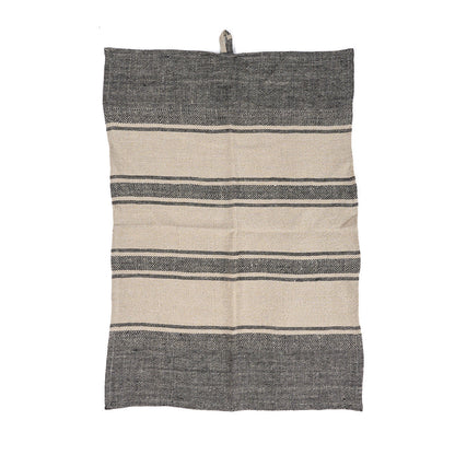De Linnen Dash keukendoek - naturel/zwart - 50x70