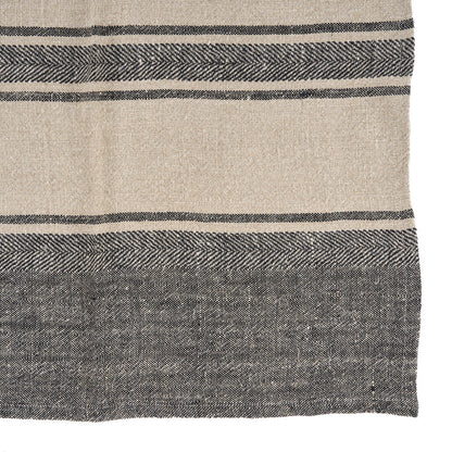 Linnen Smudge keukendoek - naturel/zwart - 50 x 70 cm