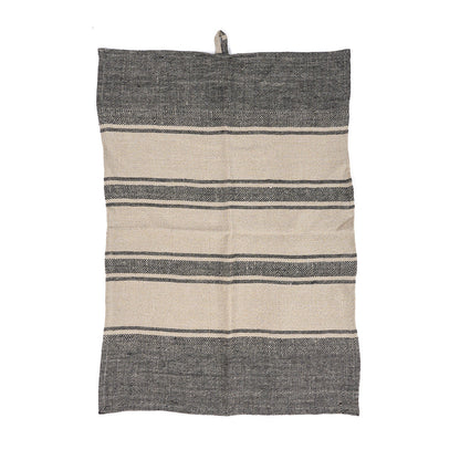 Linnen Smudge keukendoek - naturel/zwart - 50 x 70 cm
