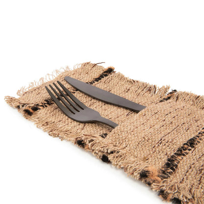 The Oh My Gee bestekhouder - beige-zwart - set van 4