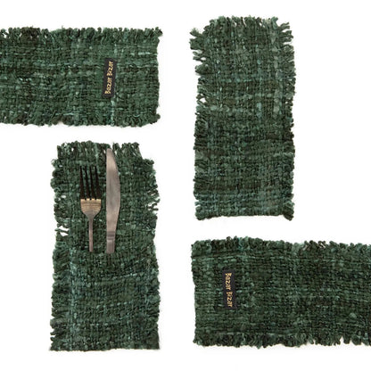De Oh My Gee bestekhouder - bosgroen - set van 4
