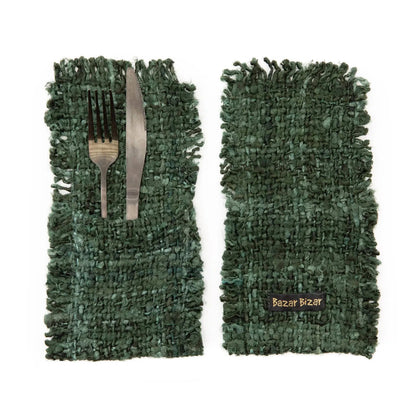 De Oh My Gee bestekhouder - bosgroen - set van 4