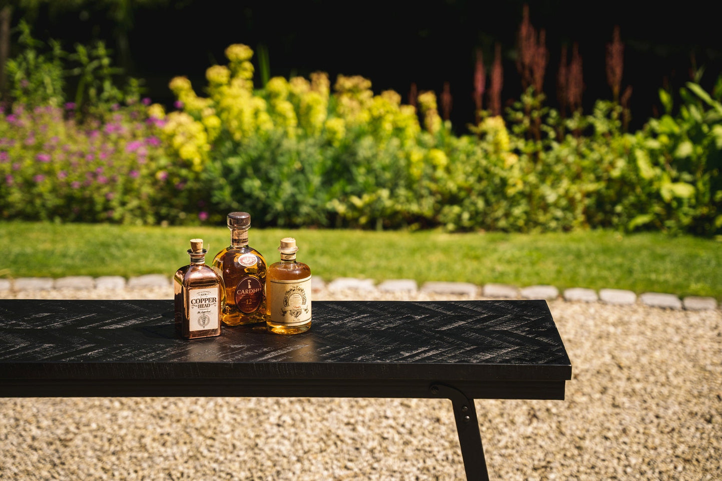 De Visgraat Hoge Tafel - Zwart - 140 cm