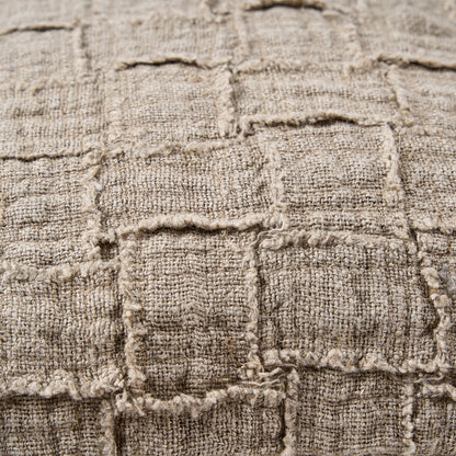 De linnen Damier kussenhoes - naturel
