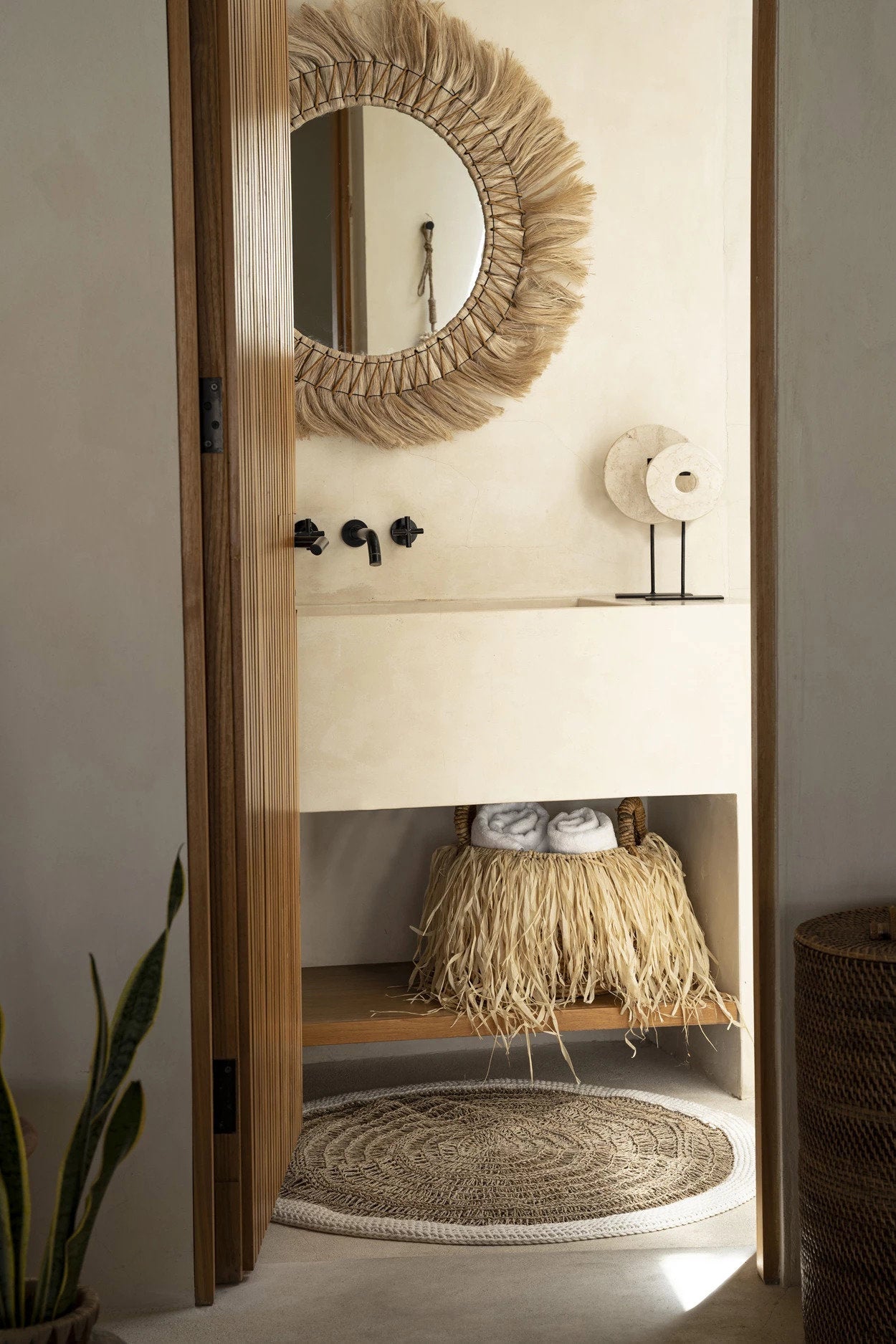 De raffia mand - L