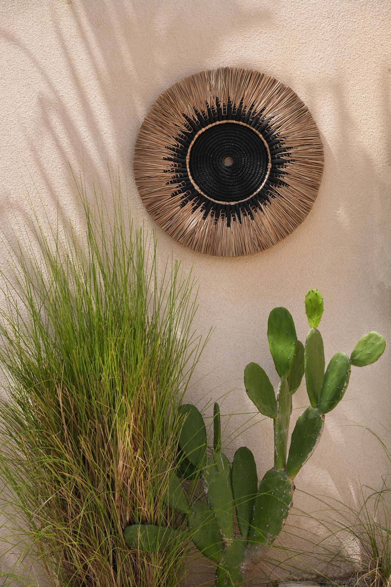 De Raffia Macramé Muurdecoratie - Zwart/Naturel