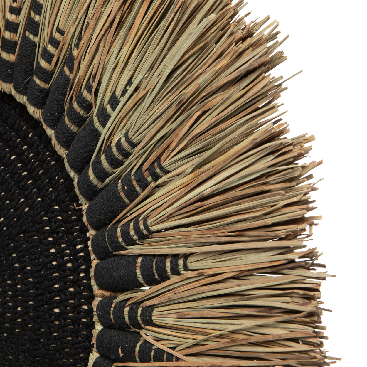 De Raffia Macramé Muurdecoratie - Zwart/Naturel