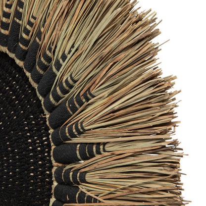 De Raffia Macramé Muurdecoratie - Zwart/Naturel