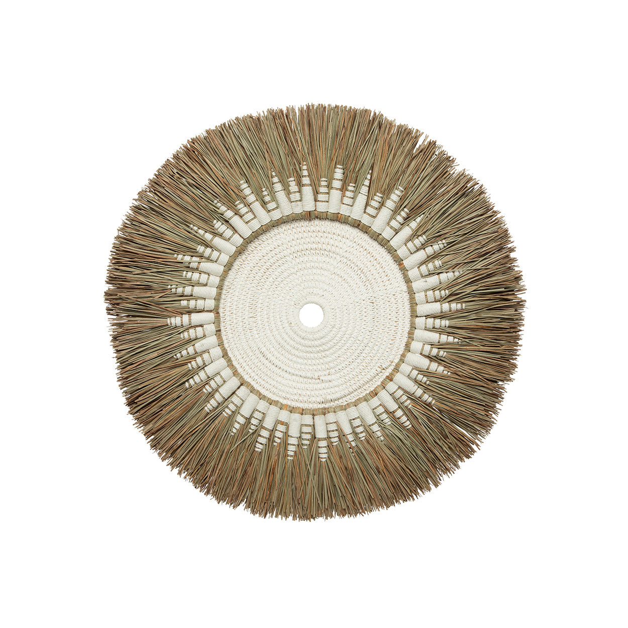 De Raffia Macramé Wanddecoratie - Wit/Naturel