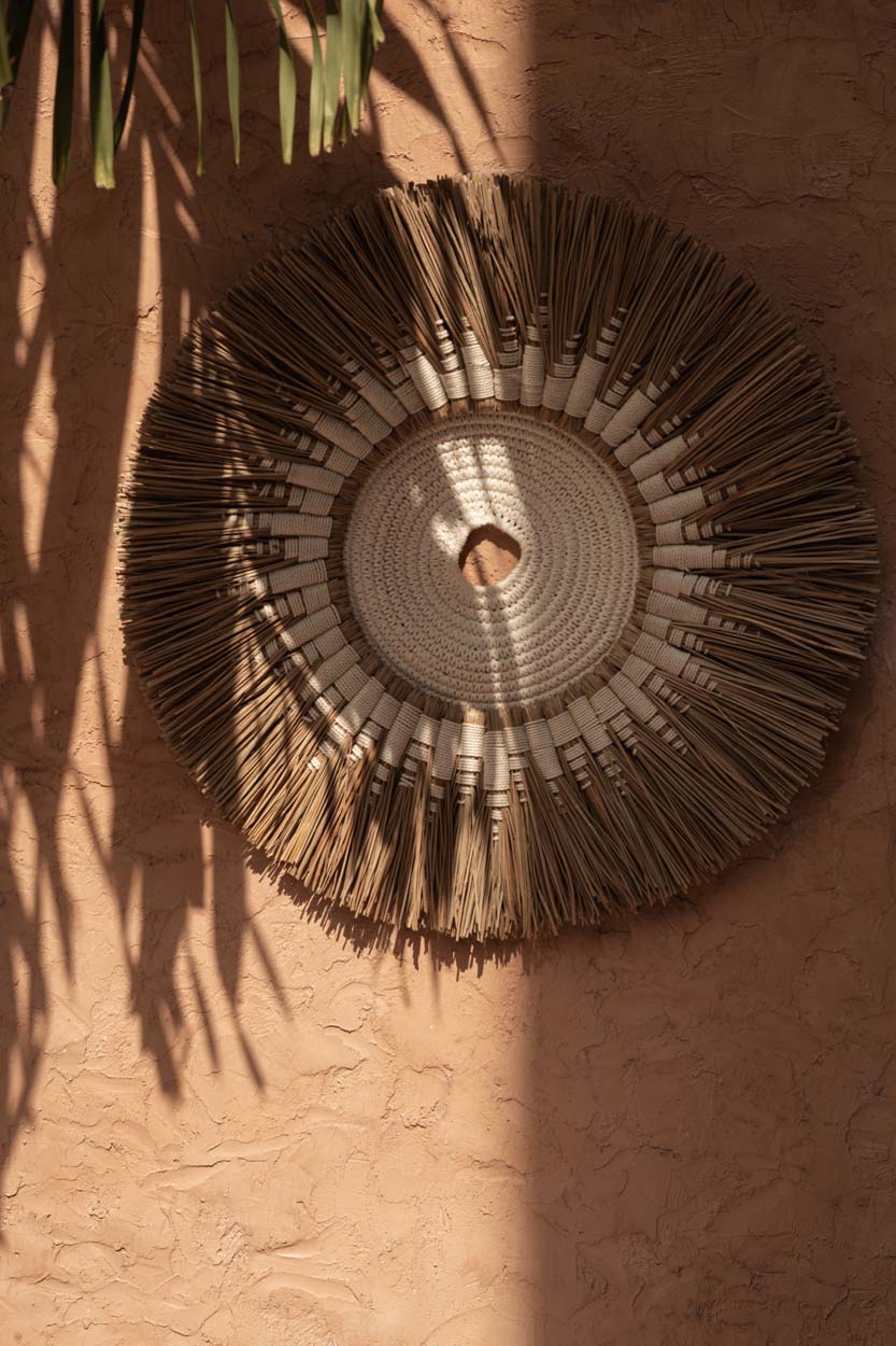 De Raffia Macramé Wanddecoratie - Wit/Naturel