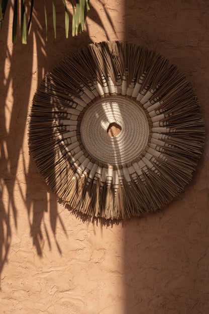 De Raffia Macramé Wanddecoratie - Wit/Naturel