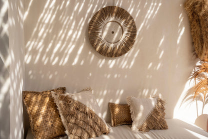 De Raffia Macramé Wanddecoratie - Wit/Naturel