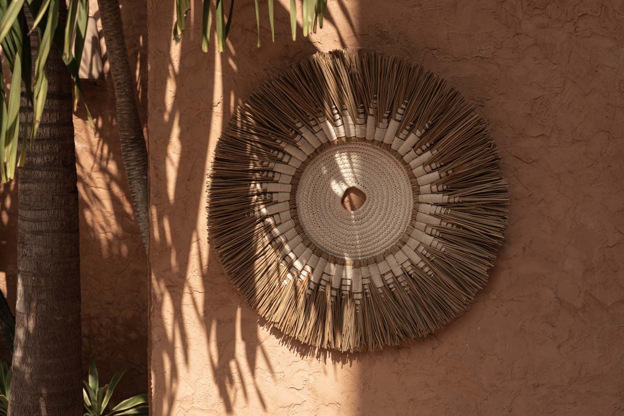 De Raffia Macramé Wanddecoratie - Wit/Naturel