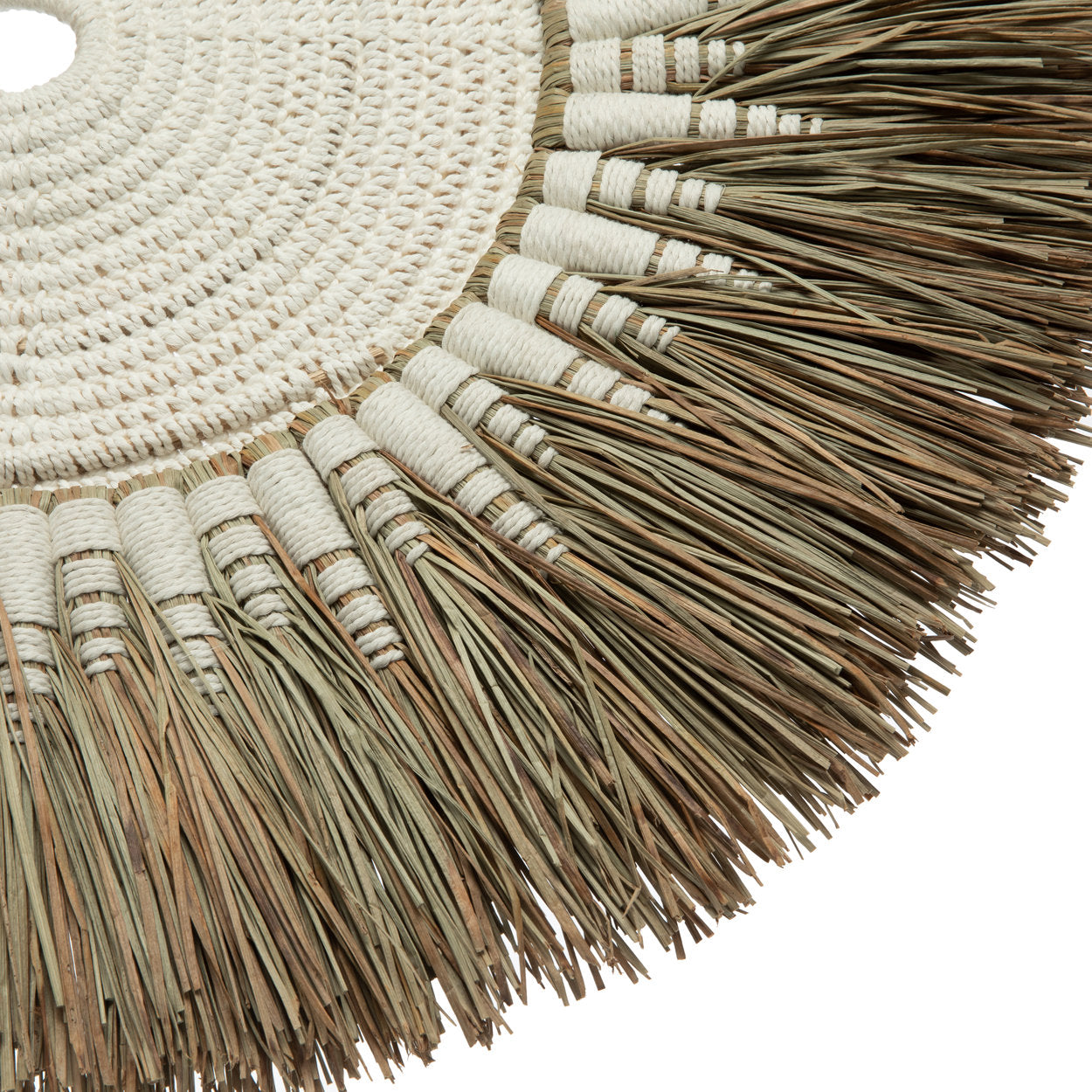 De Raffia Macramé Wanddecoratie - Wit/Naturel