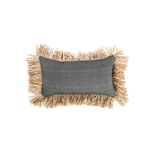 De Cotton Bonita kussenhoes - natuurlijk zwart - 30x50