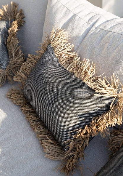 De Cotton Bonita kussenhoes - natuurlijk zwart - 30x50